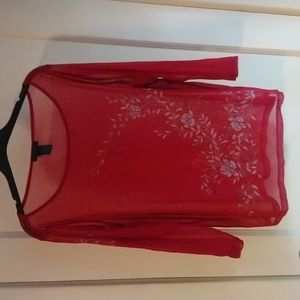 The Limited Red Sheer Top XL